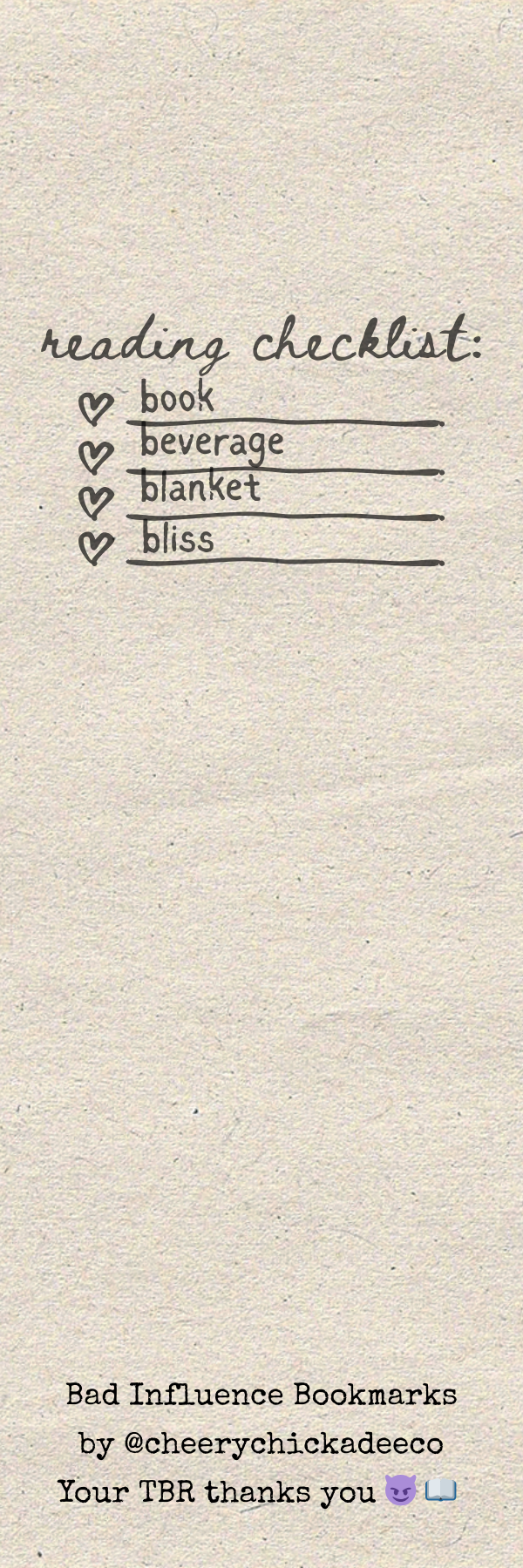 Bad Influence Bookmarks